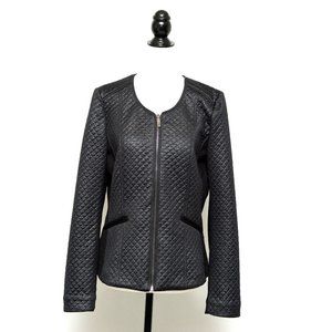 Olsen Europe Black Quilted Fitted Jacket  Medium